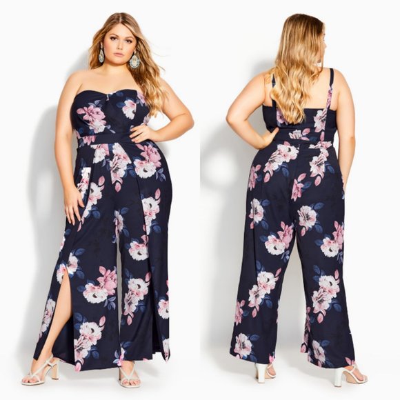 City Chic | Pants & Jumpsuits | City Chic True Love Jumpsuit Navy ...